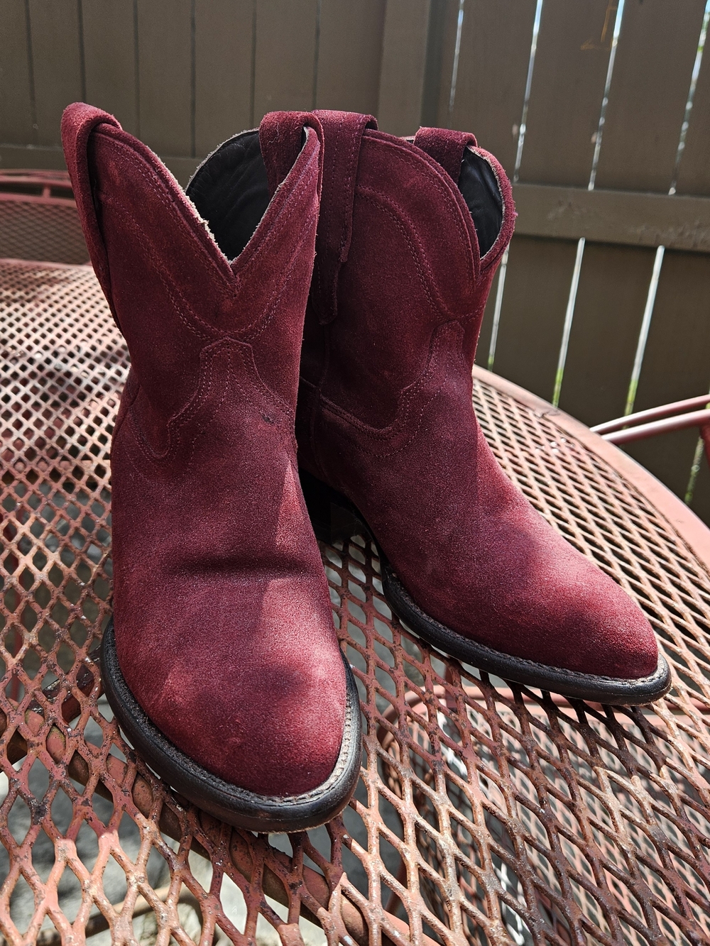 Tecovas Red Suede Western Boots